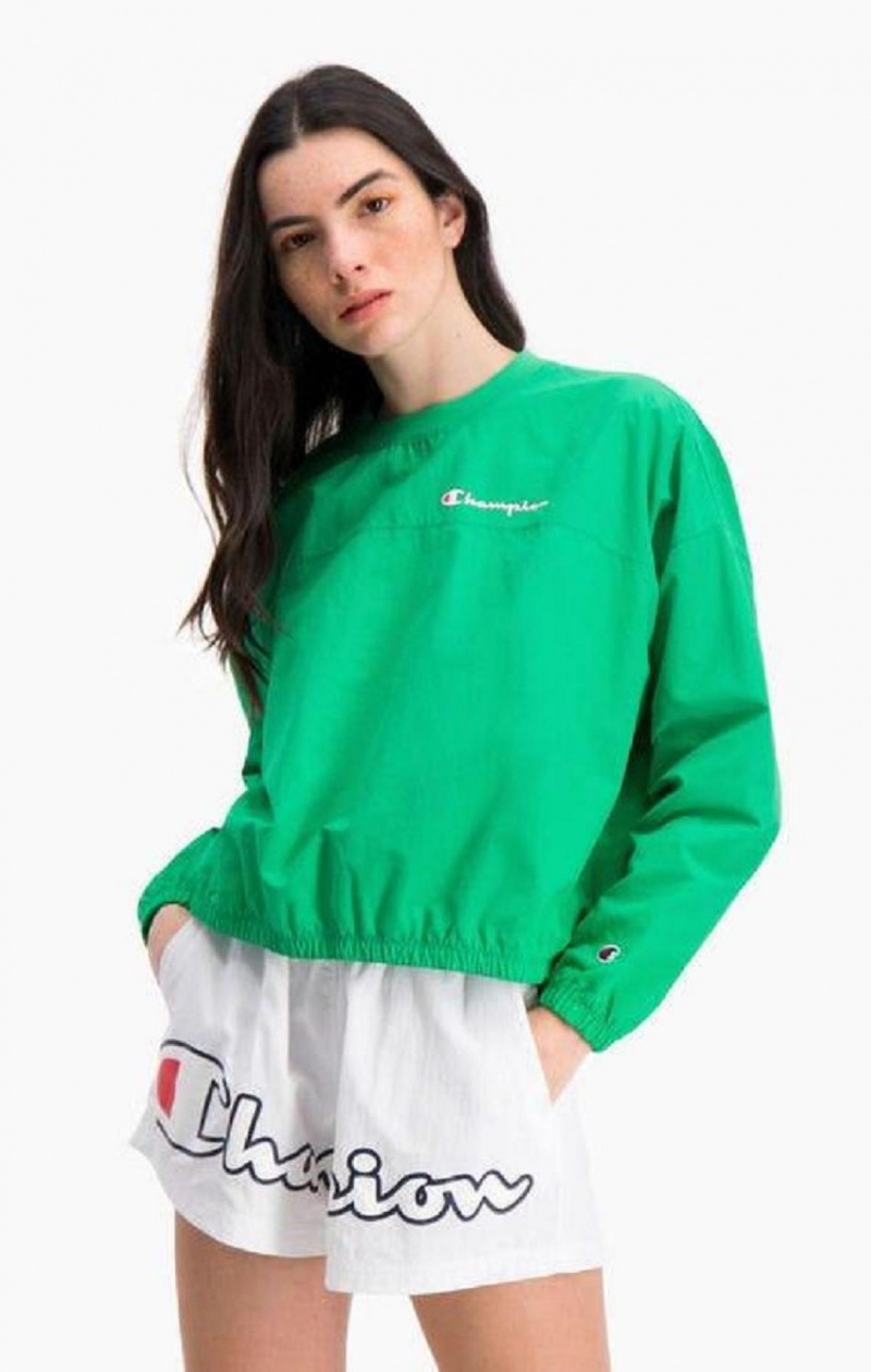 Champion Vatten Repellent Script Logo Track Sweatshirt Tröjor Dam Ljusgröna | 9163-OFDNJ