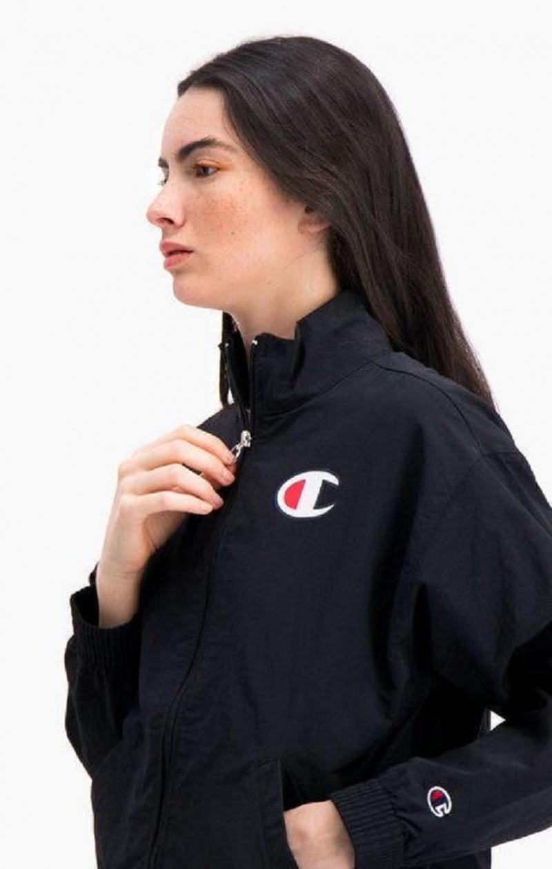 Champion Vatten Repellent Zip-Through Track Jacket Jackor Dam Svarta | 7024-TKGPS