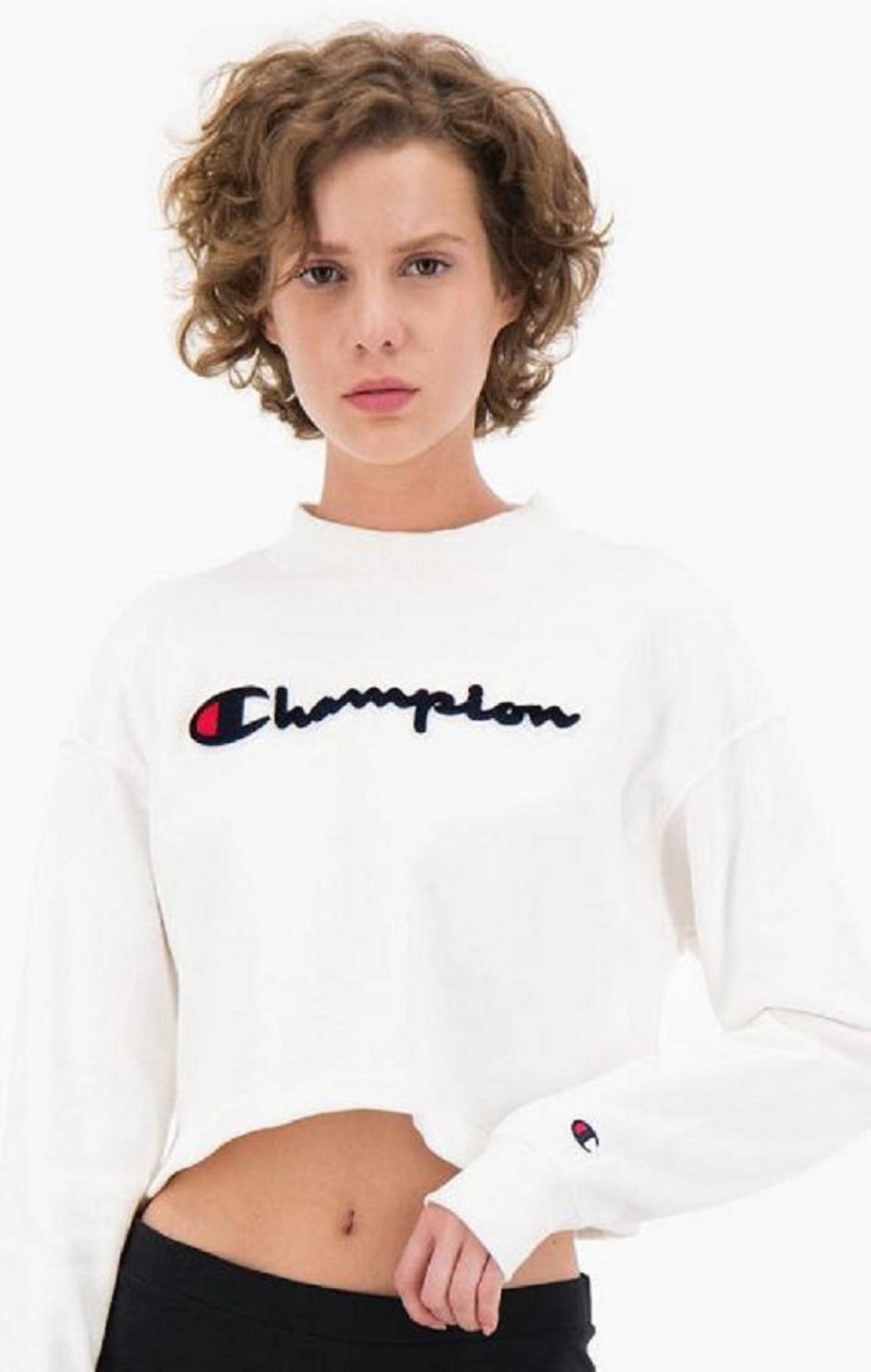 Champion Velvet Script Logo High Neck Sweatshirt Tröjor Dam Rosa | 8937-DWOQR