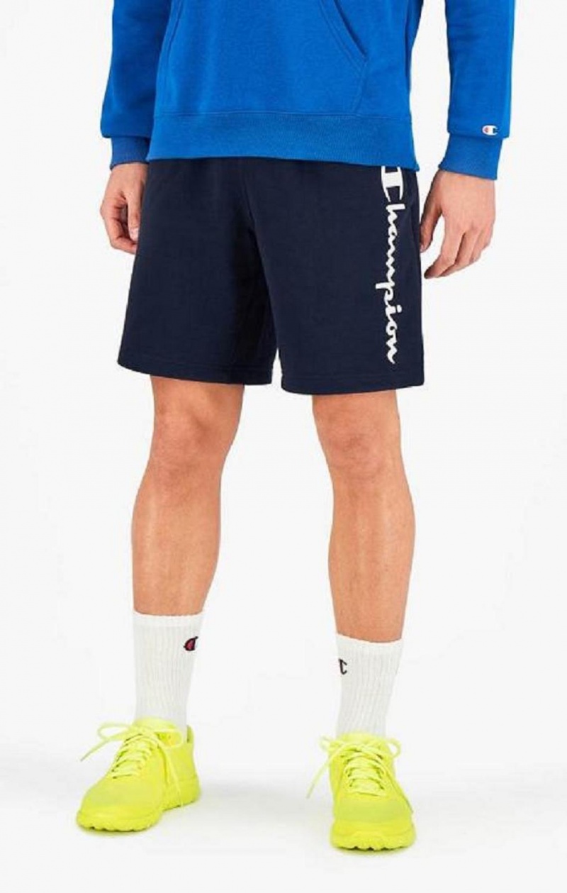 Champion Vertical Script Logo Shorts Shorts Herr Mörkblå | 4756-SCLKR