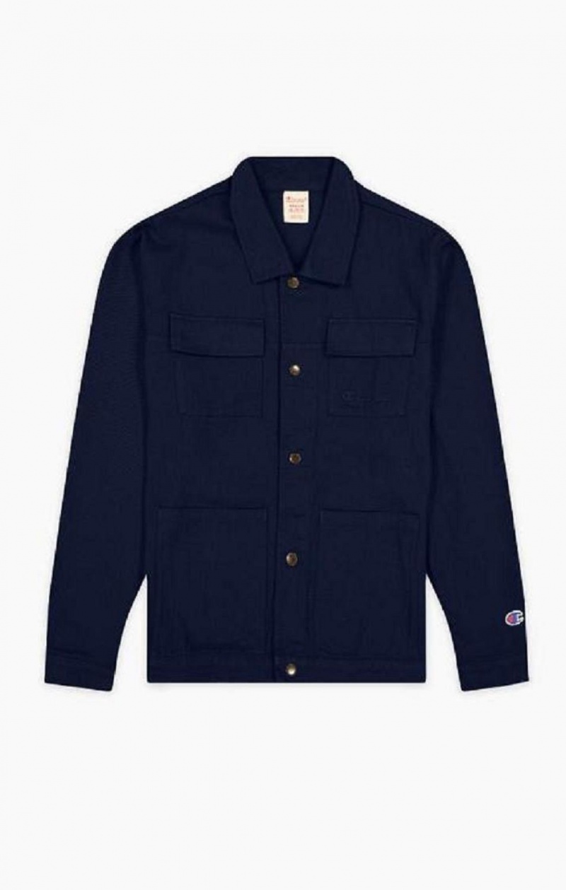 Champion Woven Utility Jacket Jackor Herr Mörkblå | 3481-IHBVS