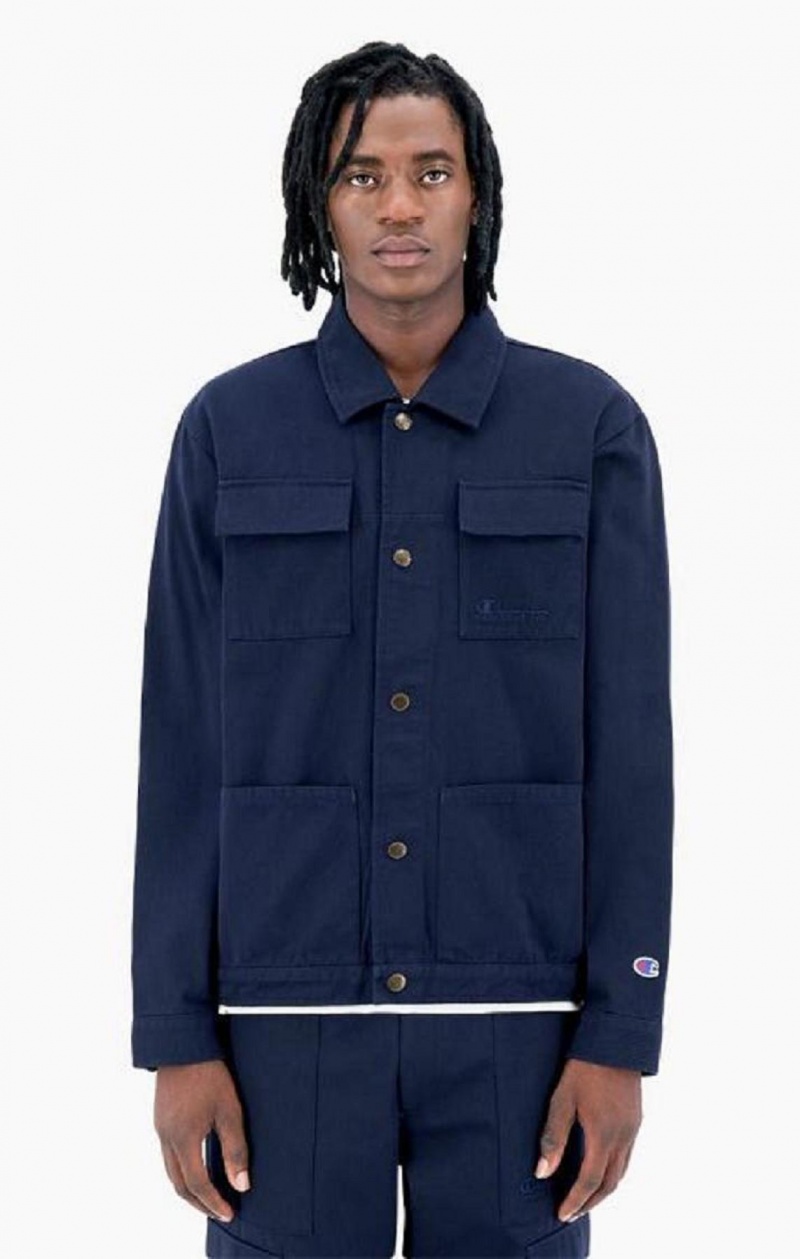 Champion Woven Utility Jacket Jackor Herr Mörkblå | 3481-IHBVS