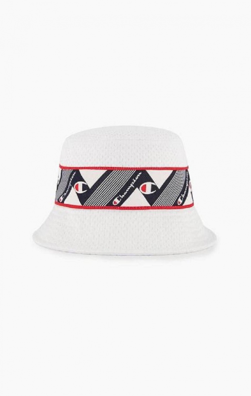 Champion Zig Zag Logo Tape Bucket Hat Hatt Dam Vita | 0953-EMYIP