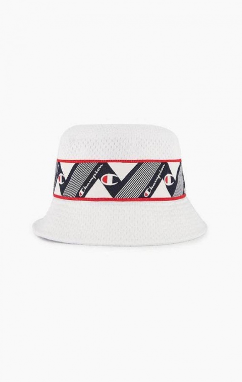 Champion Zig Zag Logo Tape Bucket Hat Hatt Dam Vita | 0953-EMYIP