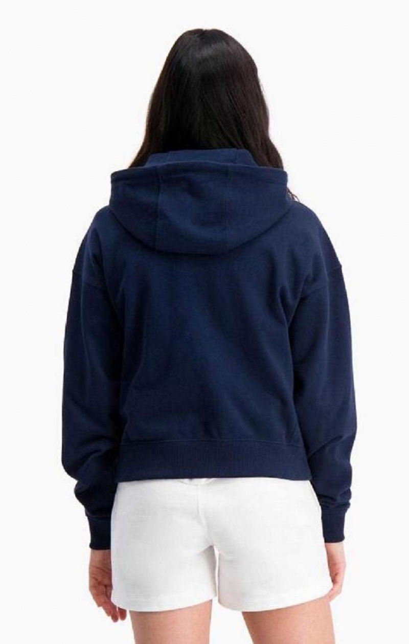 Champion Zip-Through C Logo Hoodie Hoodie Dam Mörkturkos | 8961-IMWTJ