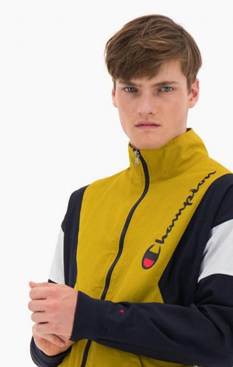 Champion Zip-Up Colour Block Tracksuit Jacket Jackor Herr Guld | 9704-JRSFO