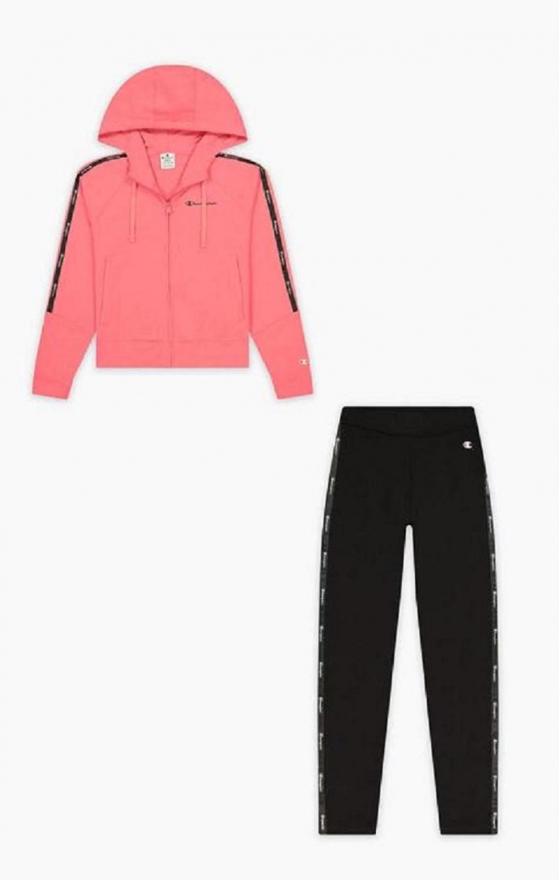 Champion Zip-Up Hoodie + Leggings Tracksuit Hoodie Dam Rosa | 5842-JHTOM