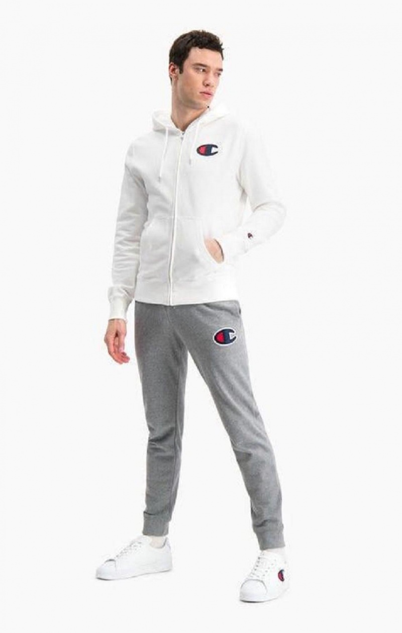 Champion Zip-Up Satin C Logo Hoodie Hoodie Herr Vita | 8619-XUCHR