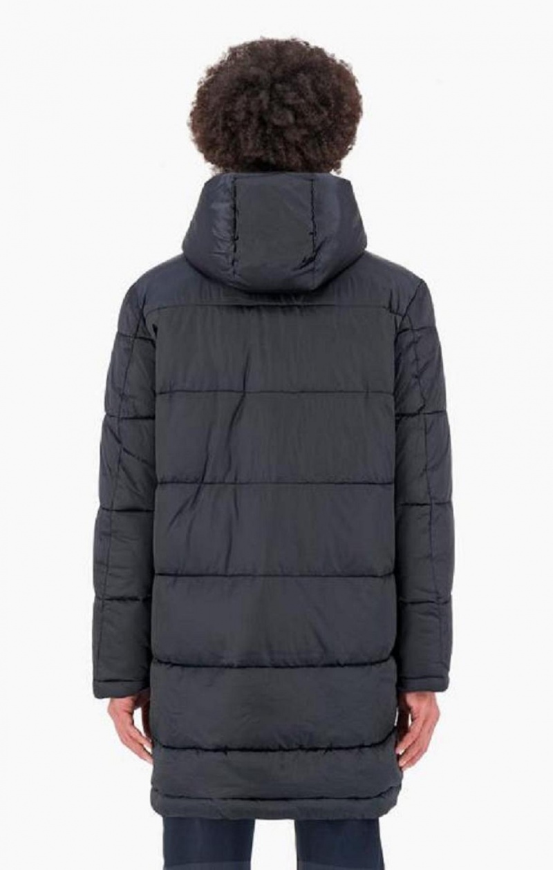 Champion Zip-Up Vadderad Long Hooded Jacket Jackor Herr Mörkblå | 0349-MLKZQ