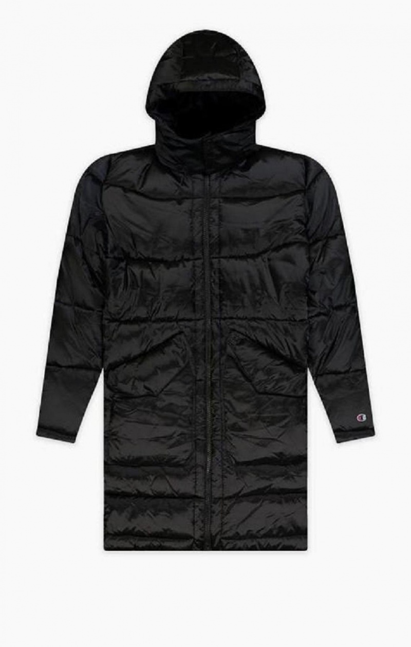 Champion Zip-Up Vadderad Long Hooded Jacket Jackor Herr Mörkblå | 0349-MLKZQ