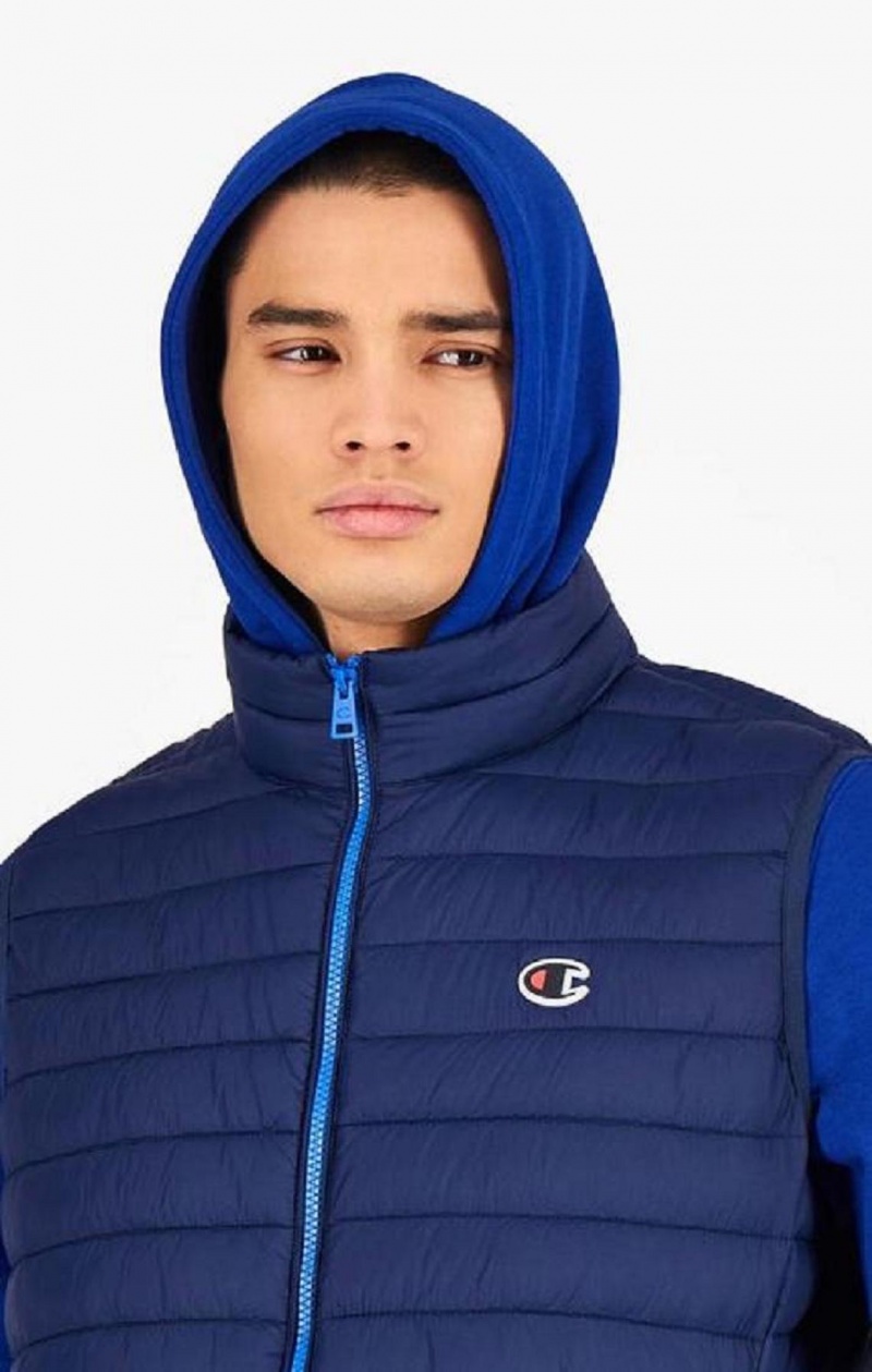 Champion Ärmlös Paneled Gilet Jackor Herr Mörkblå | 6310-SMKQP